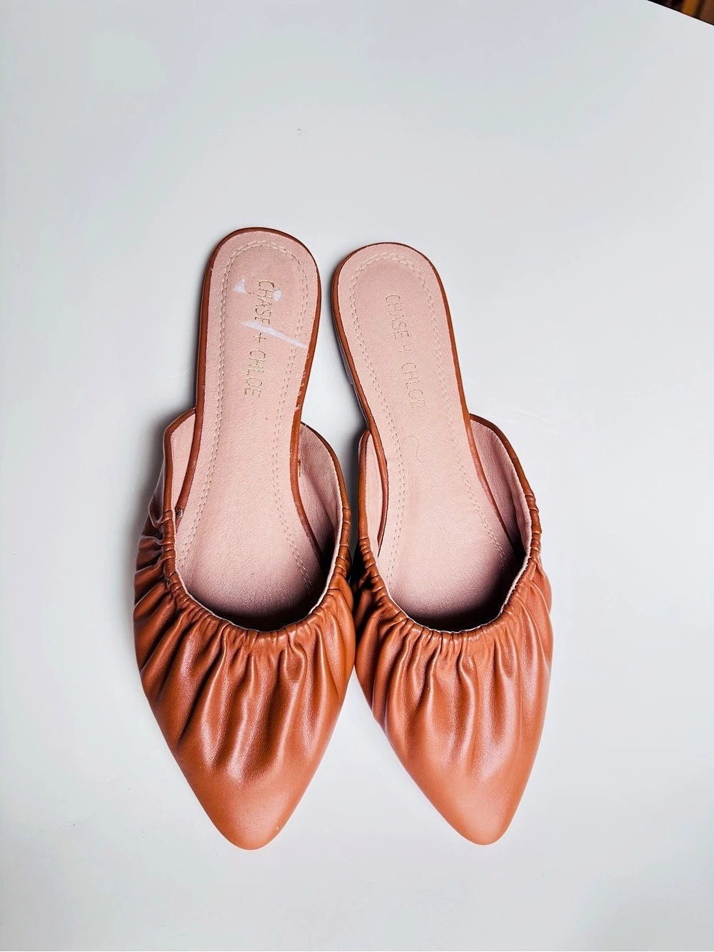 Chase + Chloe Pointed Toe Mules in Brown US 8.5